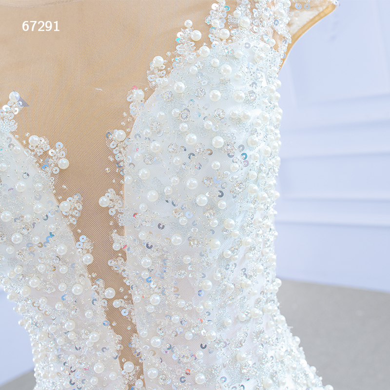 Blossom White luxury mermaid wedding dresses gown 2022  Ivory deep v neck Lace Beaded ruffles bridal  Dress